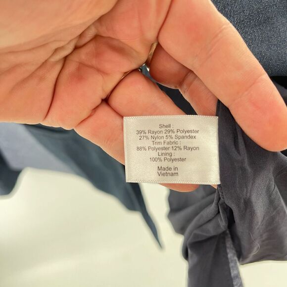 Lane Bryant blazer coat jacket color block navy gray 26 EUC - Picture 8 of 13